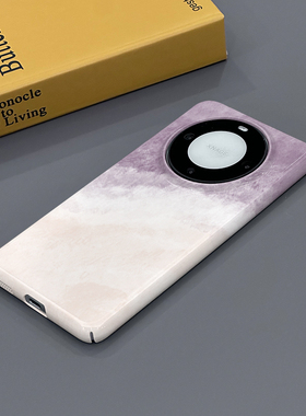 晕染紫色 适用华为Mate60手机壳Mate60Pro个性新款简约小众全包边硬壳菲林男女款可爱亮面保护壳套创意耐