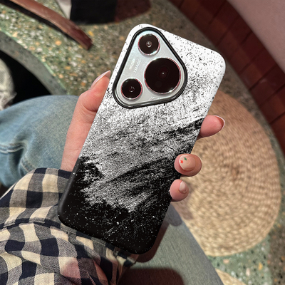 黑白纹理 适用于华为Pura70Ulra手机壳磨砂全包边防摔软壳个性创意时尚小众华为Pura70Pro菲林硬壳简约耐脏