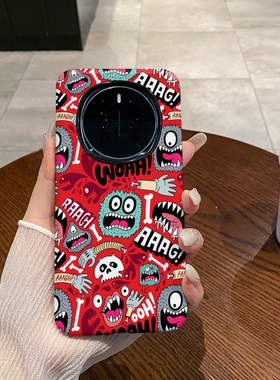 红色怪兽适用于荣耀Magic7Pro手机壳全包边菲林Magic7磨砂二合一硅胶软壳硬壳塑料个性创意新款简约时尚耐脏