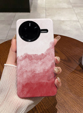 晕染红色适用于红米K80手机壳菲林二合一磨砂防摔硅胶K80PRO硬壳软壳创意小众耐脏个性男女款保护套