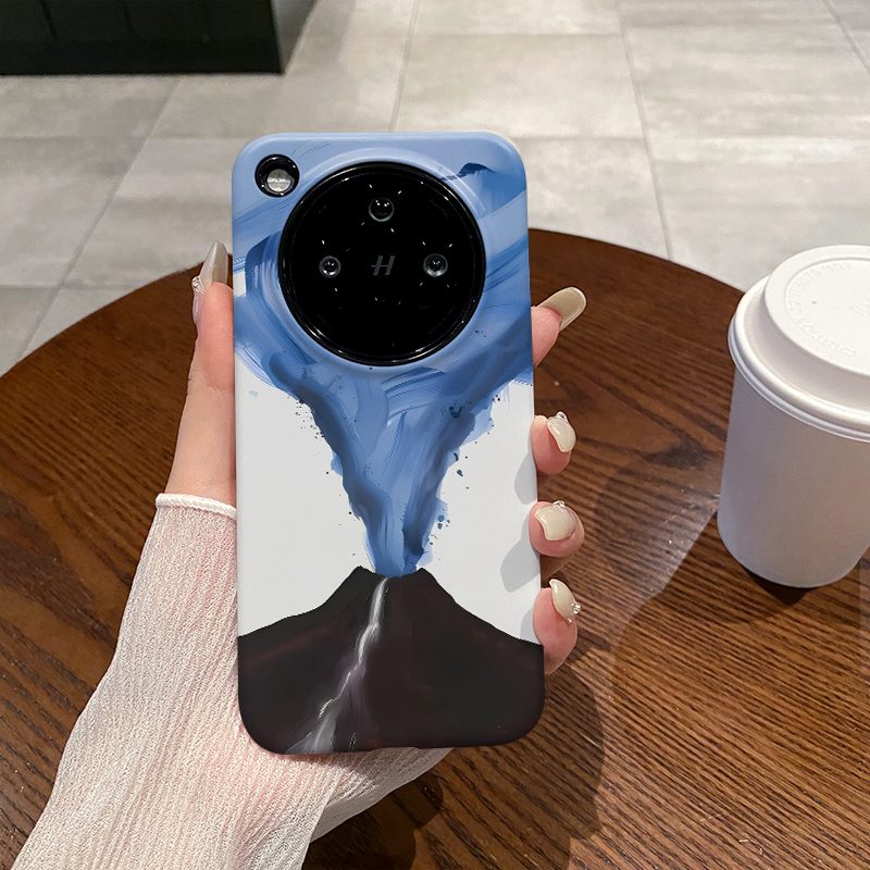 油画蓝火山 适用于OPPO FIND X8手机壳FINDX7Ultra菲林二合一磨砂FIND X6PRO防摔FINDX5硅胶塑料硬壳软壳耐脏