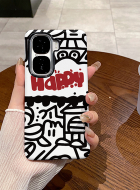 HAPPY线条 适用于VIVO IQOONEO10手机壳IQOONEO9SPRO菲林二合一磨砂防摔硅胶塑料硬壳软壳保护套创意小众耐脏