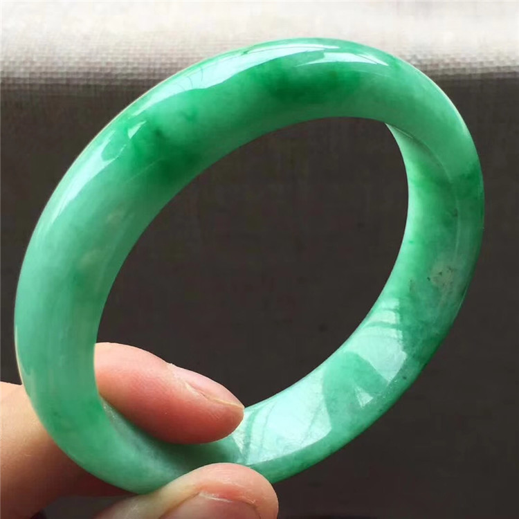 简安翡翠缅甸老坑满绿正圈翡翠手镯天然a货冰糯种翡翠玉镯带证书