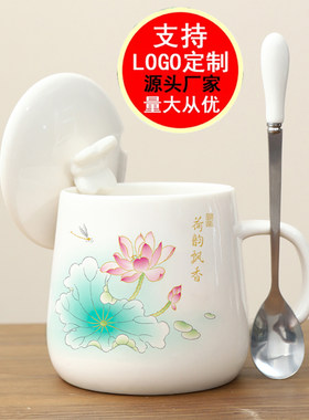 陶瓷轻奢大众半手工白瓷马克杯