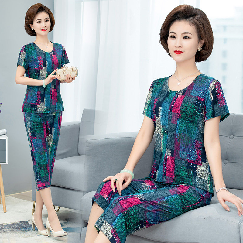 summer new pattern fashion leisure time Middle and old age suit Two piece set 30-50 mom Large Women's wear shirtin the Women's clothing/Boutique , Set/Student uniforms/Work uniforms , Leisure sports suit  category - from Buy2taobao.com to provide professional Taobao agent buy service