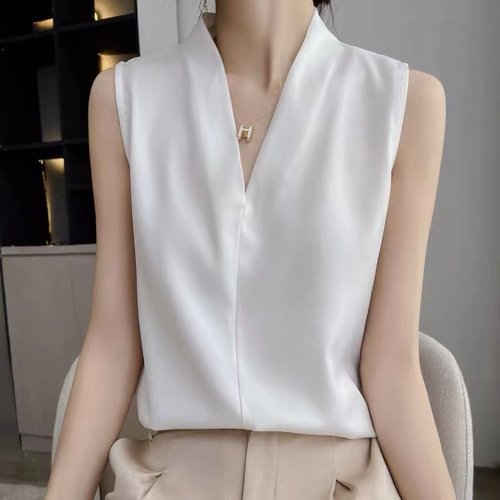 白色衬衫女无袖西装内搭