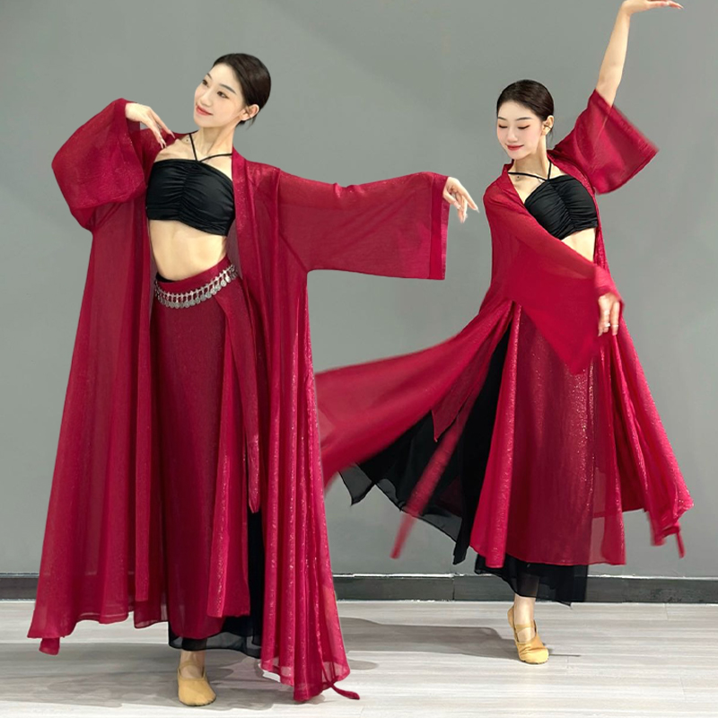 古典舞演出服女飘逸中国风爵士舞表演服新款现代舞练功服舞蹈服装