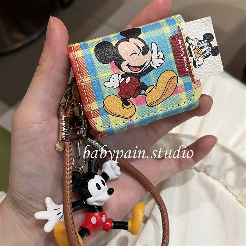 babypain ins风可爱复古彩色格纹适用AirPodspro3耳机套AirPods4皮质挂绳软壳耳机壳pro2少女心情侣蓝牙耳机