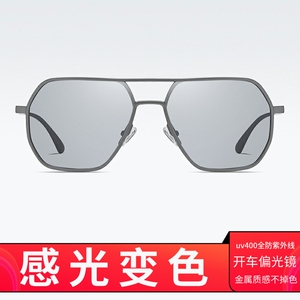 纯钛太阳镜uv400偏光镜复古方形