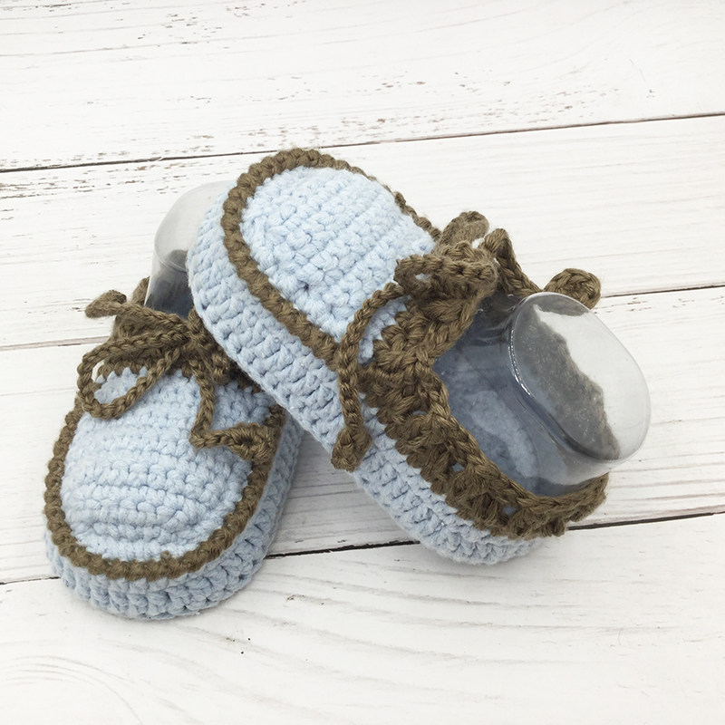 田园风格宝宝春秋毛线鞋 婴儿软底鞋纯手工针织手钩婴儿鞋 可定制