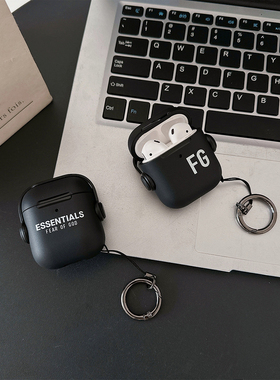 潮牌ESSENTlALS简约FG创意Airpods保护套pro3代适用苹果4代无线蓝牙耳机1/2/3代新款高质感隐形支架硅胶软壳
