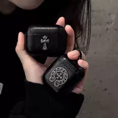 Trendy Brand Creative Niche 3D Cross Flower AirPods Pro3 Protective Case Suitable for Apple Wireless Bluetooth Earphones 4/2/3 Generation New Model Full-Cover Integrated Faux Leather Hard Case Personalized for Men and Women Pro