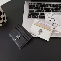 Trendy retro three-dimensional Kroc heart card holder suitable for card clip, new lychee pattern imitation leather change storage card bag