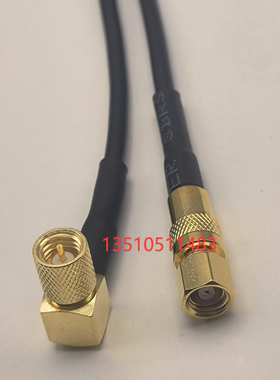 M5 L5-JW/SMC-K耐高温镀银黑色RG316传感器射频线10-32UNF公弯SMC