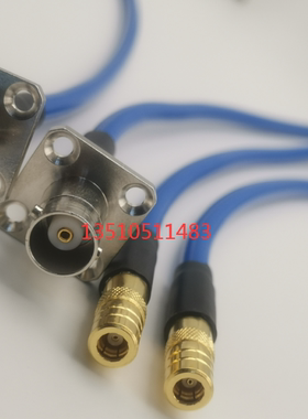 BNC-KF/SMB-K射频蓝色RG142特制PUR馈线 BNC Q9母法兰转SMB母高频