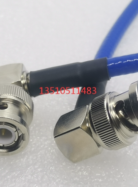 BNC-JJW蓝色RG142工业级SDI射频线BNC双公双弯柔软双屏蔽高频馈线