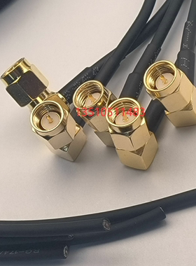 SMA公弯单边黑色RG316射频同轴线 SMA-JW单头AP高频SFF50-1.5线