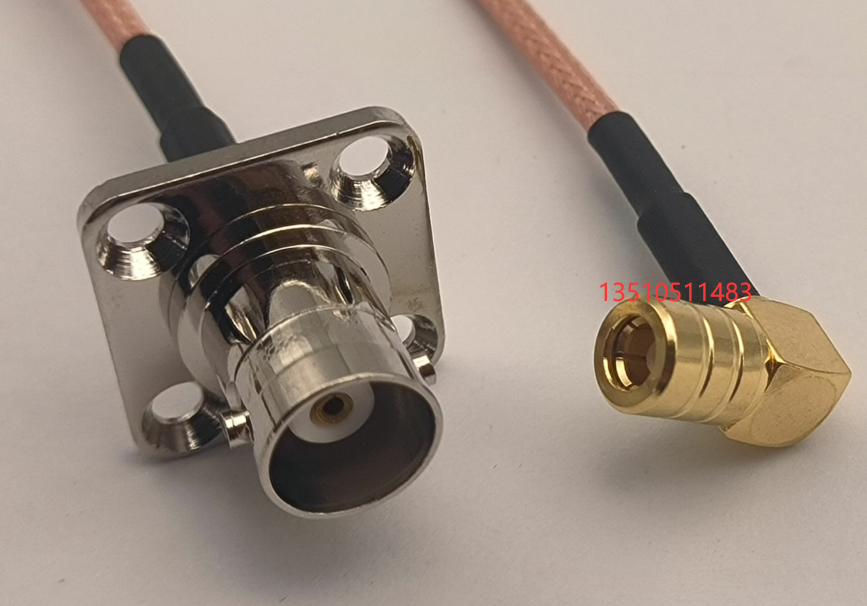 BNC母带法兰转SMB母射频线