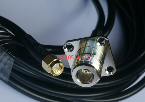 N-KF/SMA-J射频RG223测试极跳线 N母带法兰转SMA公双屏蔽高频馈线