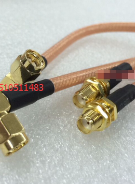 SMA-JKY射频工业级RG142馈线 SMA弯转SMA母双屏蔽AP馈线SMA测试线