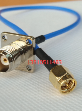 TNC-KF/SMA-J蓝色RG316D射频连接线TNC带法兰转SMA公工业级RF馈线