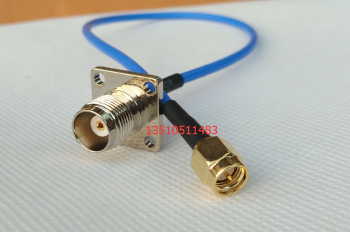 TNC-KF/SMA-J蓝色RG316D射频连接线TNC带法兰转SMA公工业级RF馈线