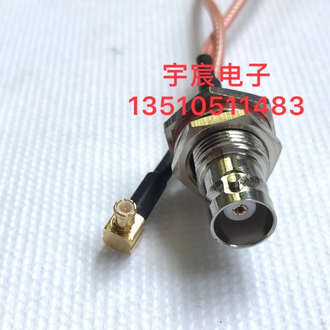 BNC-KY/MCX-JW射频AP信号线 BNC/Q9母带法兰转MCX公弯高频RG316线