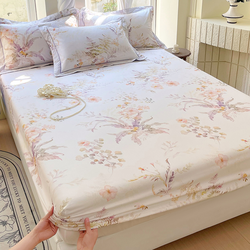 床笠罩单件100纯棉床罩防尘2025新款全棉床垫保护罩床单套三件套