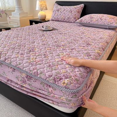 牛奶绒夹棉床笠单件加厚珊瑚绒床垫保护罩冬季加绒床罩套2025新款