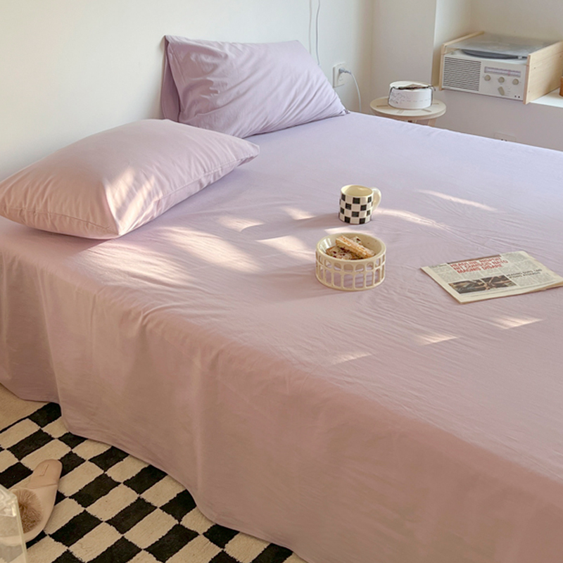 2022新款纯色全棉水洗棉床单