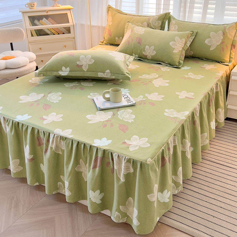 100%全棉磨毛床裙亲肤柔软