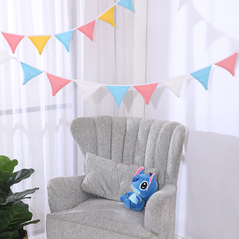 ins挂旗三角旗纸质派对生日装饰卡通彩旗拉旗幼儿园场景布置用品