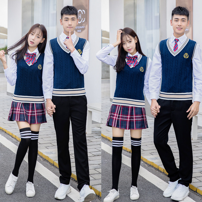 校服套装中学生英伦初中韩国制服秋季韩版女运动会香港学院风班服