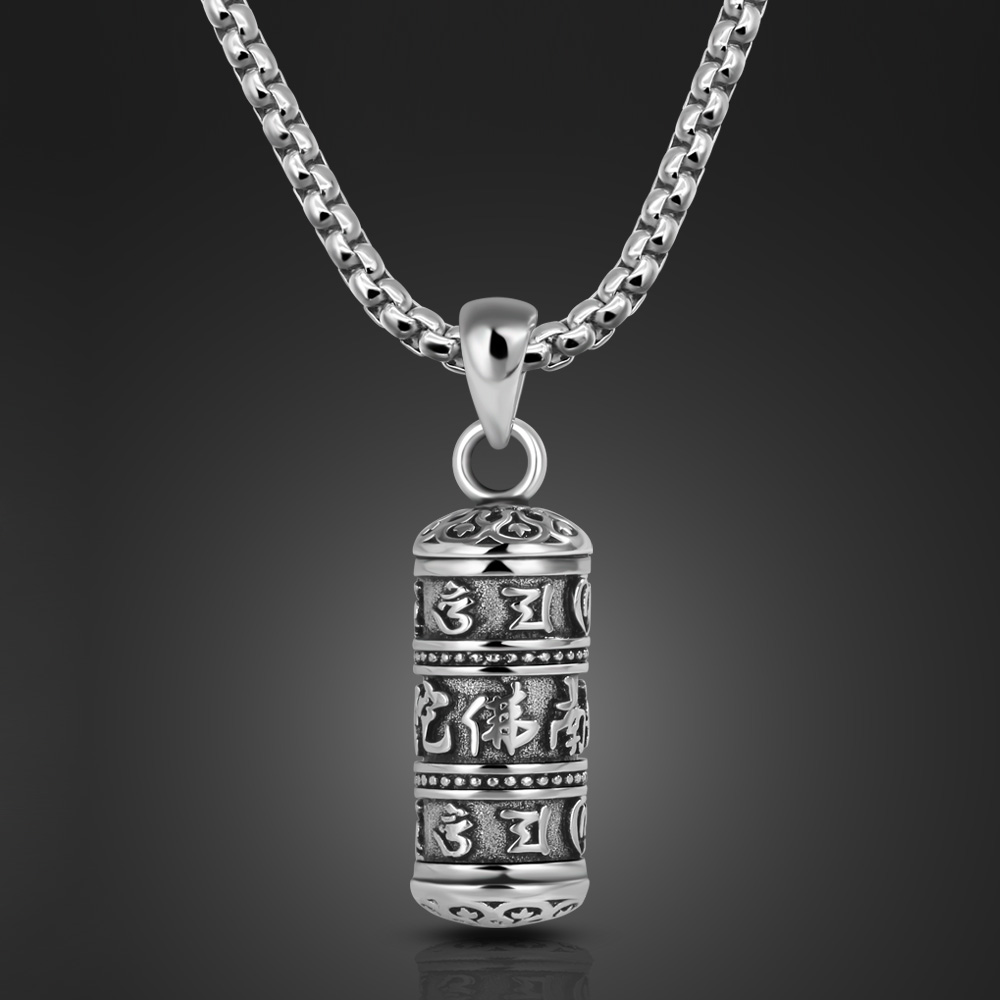 楞严咒六字真言可打开挂坠银饰品