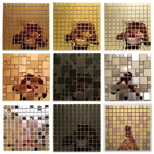 Металлическая черная серебряная мозаика из нержавеющей стали, зеркальный эффект