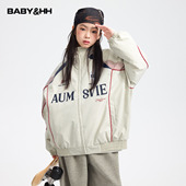 女童冬季 儿童中学生夹棉加厚外套潮 时髦撞色防水运动棉服2026新款