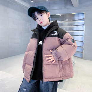 男童冬季撞色90白鸭绒羽绒服2025新款儿童男孩冬装运动防寒厚外套