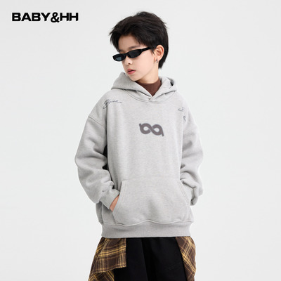 韩范一体绒运动休闲宽松连帽卫衣