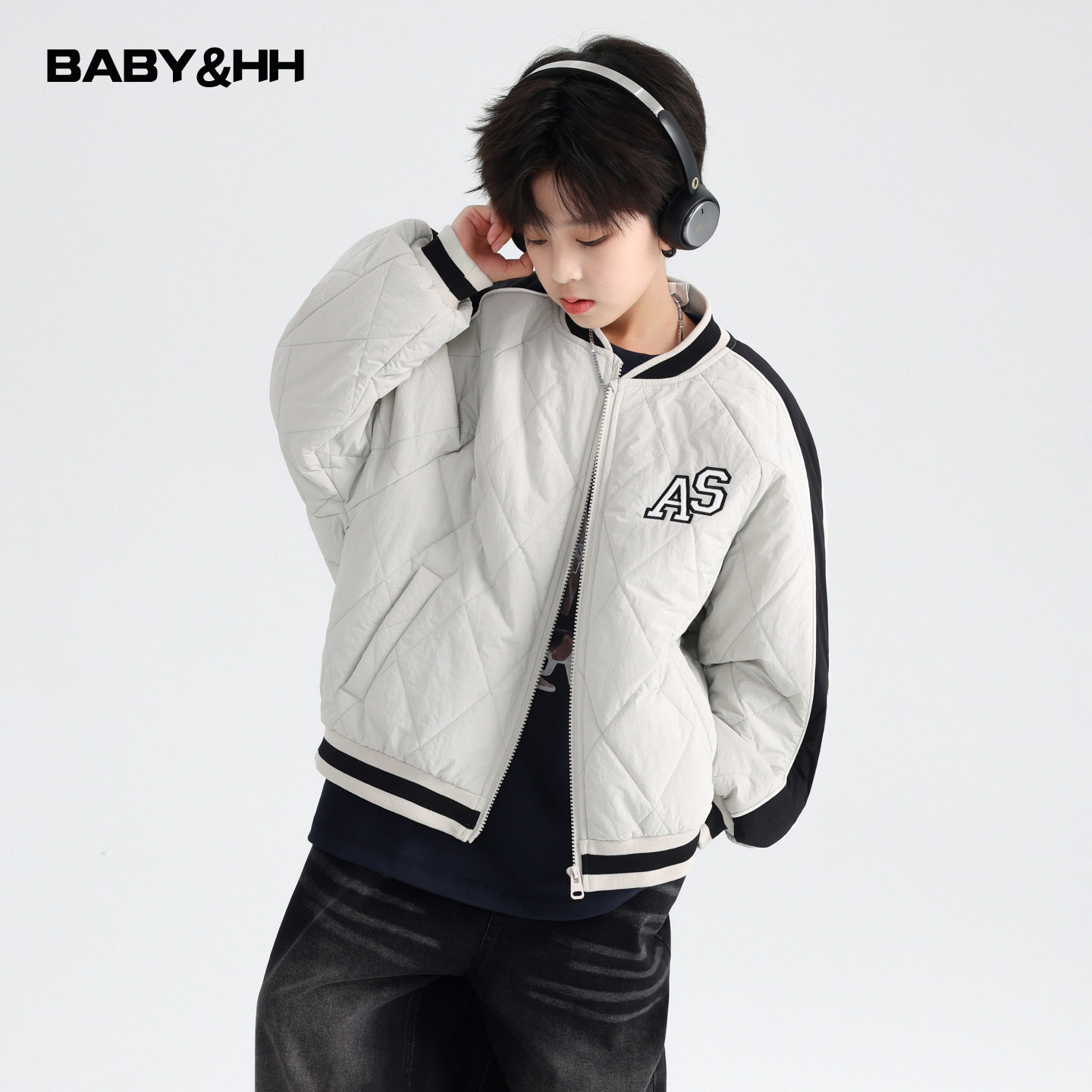 韩范学院风夹棉加厚运动棒球棉服