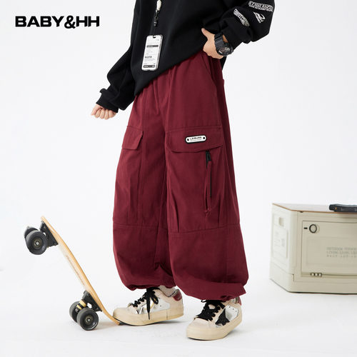 潮牌户外运动宽松加绒防风工装裤