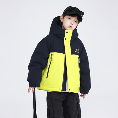 男童冬季撞色冲锋衣运动羽绒服潮