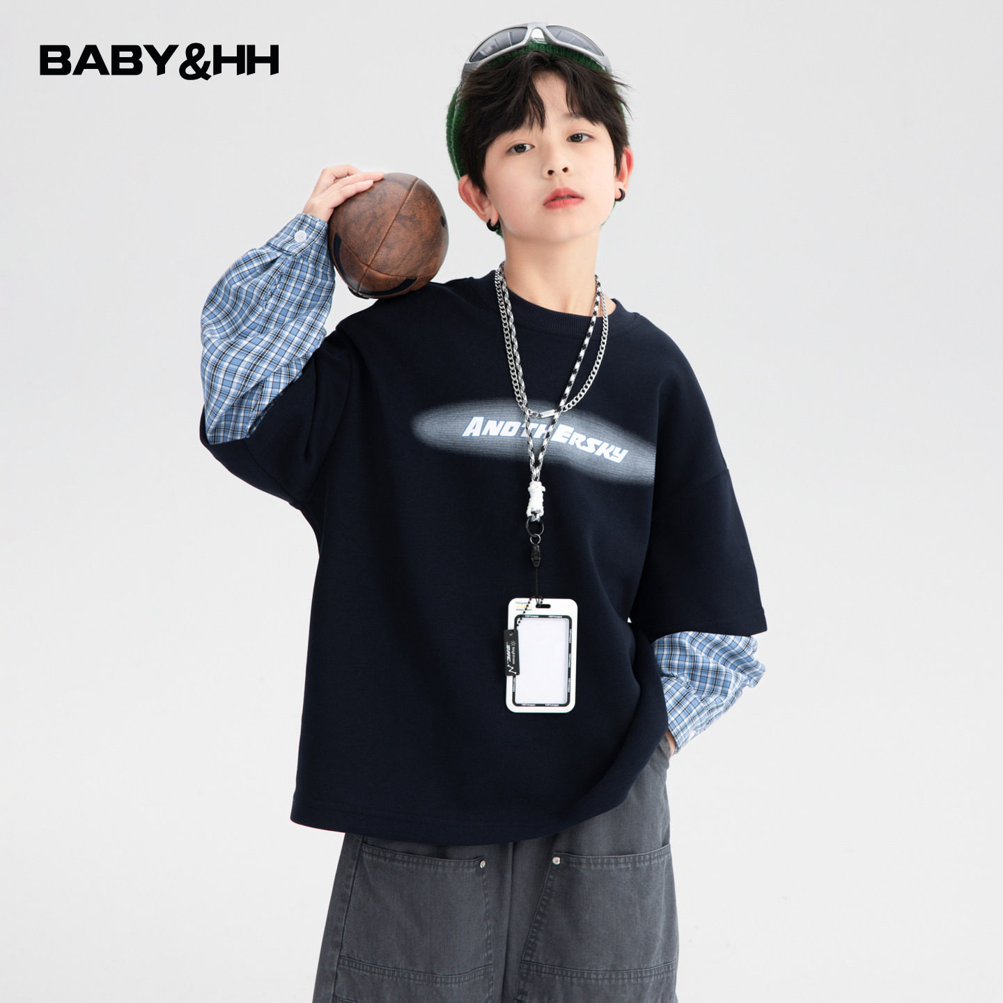 男童早春季潮酷假两件长袖t恤2026新款学生儿童男孩宽松街舞上衣,童装/婴儿装/亲子装,T恤,淘宝优惠券,粉丝福利购,淘宝优惠卷