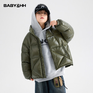 男童冬装户外运动90安心绒面包羽绒服2025新款儿童防水御寒外套潮