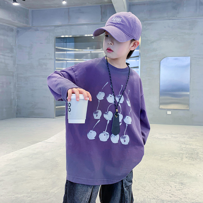 男童早春装潮牌渐变长袖T恤2026新款儿童男孩春秋炸街宽松薄上衣,童装/婴儿装/亲子装,T恤,淘宝优惠券,粉丝福利购,淘宝优惠卷