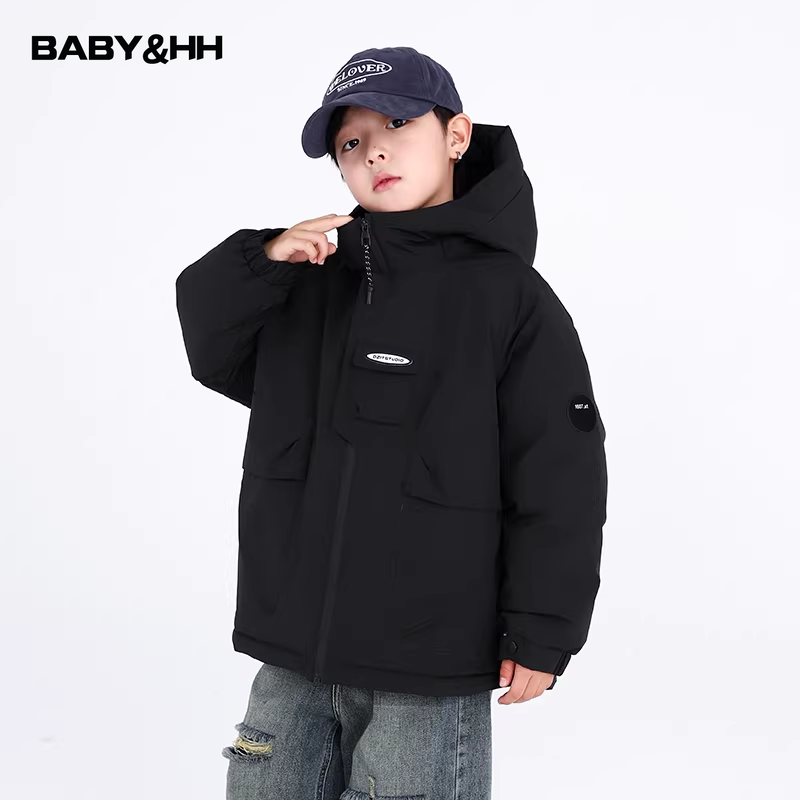 男童冬装户外黑色工装冲锋衣羽绒服2025新款儿童学生免洗防寒外套,童装/婴儿装/亲子装,羽绒服,淘宝优惠券,粉丝福利购,淘宝优惠卷