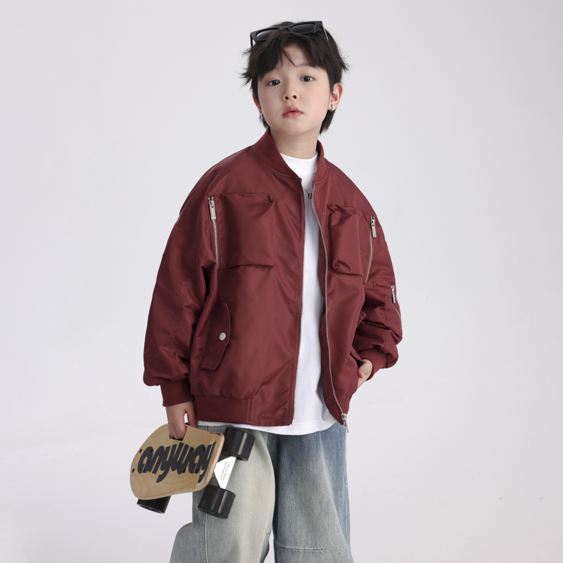 男童春秋潮牌运动工装棒球服外套