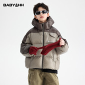 2025新款 儿童冬装 撞色高充绒羽绒服爆款 青少年男童防水防寒厚外套