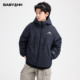 防水夹棉外套潮 学生儿童冬季 男童冬装 户外连帽冲锋衣棉服2025新款