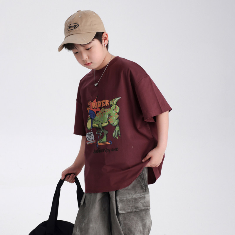 男大童夏装酷帅卡通短袖T恤2025新款儿童男孩夏季半袖宽松上衣潮,童装/婴儿装/亲子装,T恤,淘宝优惠券,粉丝福利购,淘宝优惠卷