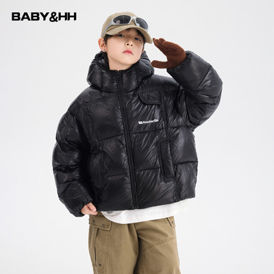 90白鸭绒防水抗寒连帽面包羽绒服